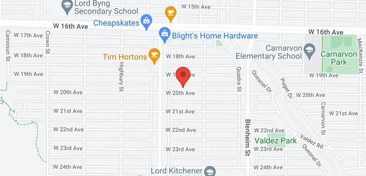 map of 3555 W 20TH AVENUE